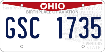 OH license plate GSC1735