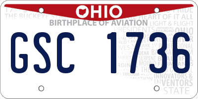 OH license plate GSC1736