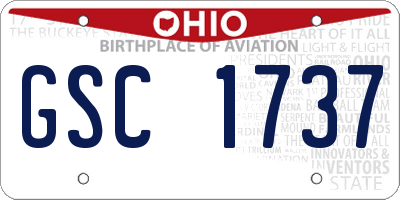 OH license plate GSC1737