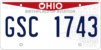OH license plate GSC1743