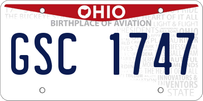 OH license plate GSC1747