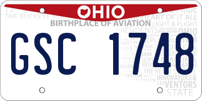 OH license plate GSC1748