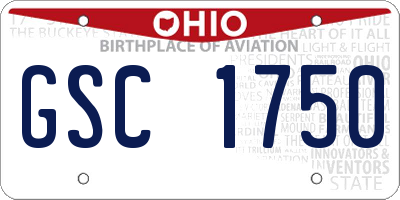 OH license plate GSC1750