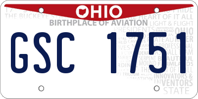 OH license plate GSC1751