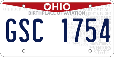 OH license plate GSC1754