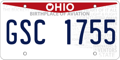 OH license plate GSC1755