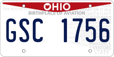 OH license plate GSC1756
