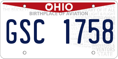 OH license plate GSC1758
