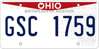 OH license plate GSC1759