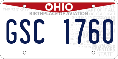 OH license plate GSC1760