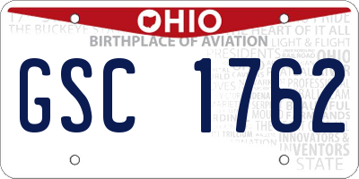OH license plate GSC1762