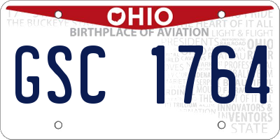 OH license plate GSC1764