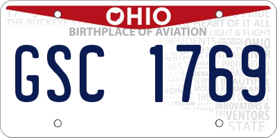 OH license plate GSC1769