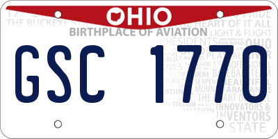 OH license plate GSC1770