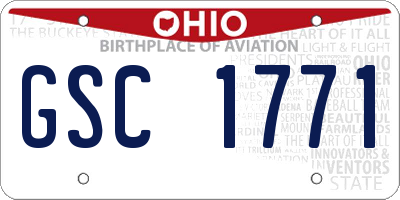 OH license plate GSC1771