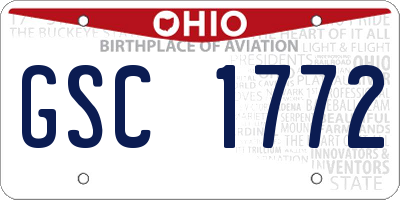 OH license plate GSC1772