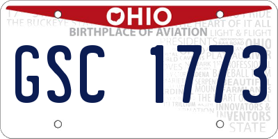 OH license plate GSC1773