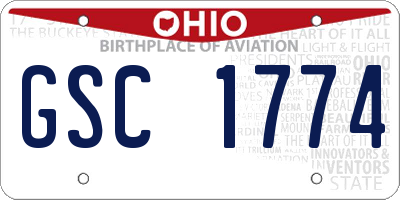 OH license plate GSC1774