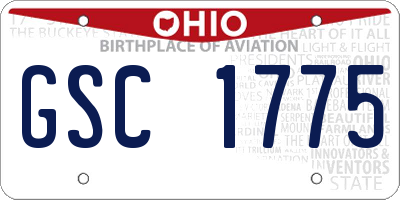 OH license plate GSC1775