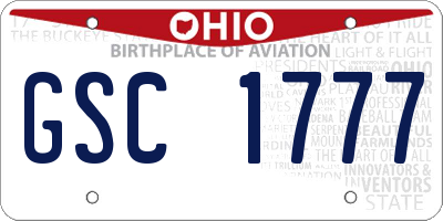 OH license plate GSC1777