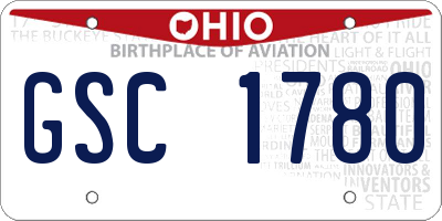 OH license plate GSC1780