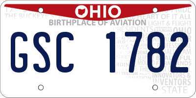 OH license plate GSC1782