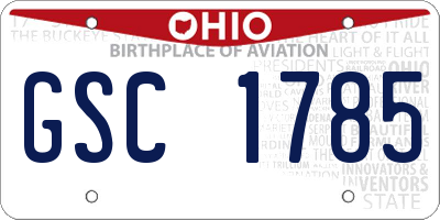 OH license plate GSC1785