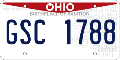 OH license plate GSC1788