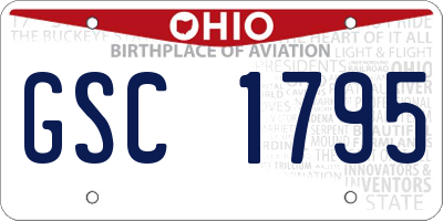 OH license plate GSC1795
