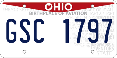 OH license plate GSC1797