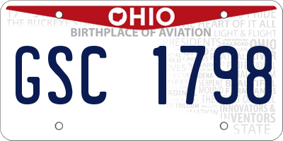 OH license plate GSC1798