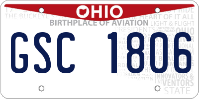 OH license plate GSC1806