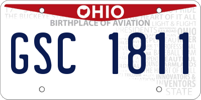 OH license plate GSC1811