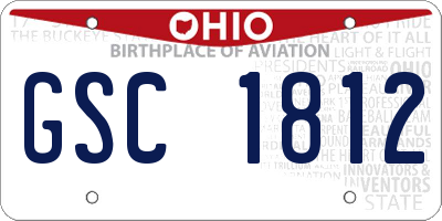 OH license plate GSC1812