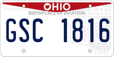 OH license plate GSC1816