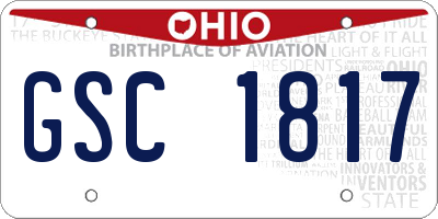 OH license plate GSC1817