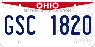 OH license plate GSC1820