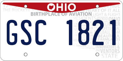 OH license plate GSC1821