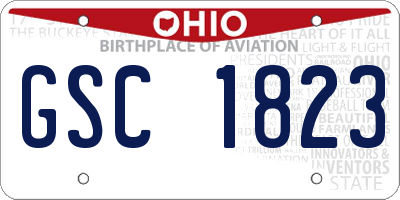 OH license plate GSC1823