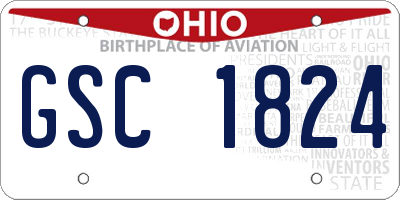 OH license plate GSC1824