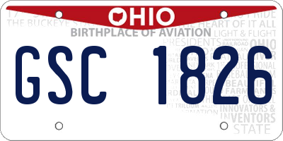 OH license plate GSC1826