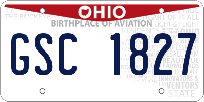 OH license plate GSC1827