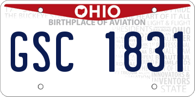 OH license plate GSC1831