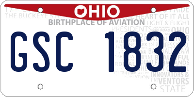 OH license plate GSC1832
