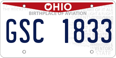 OH license plate GSC1833