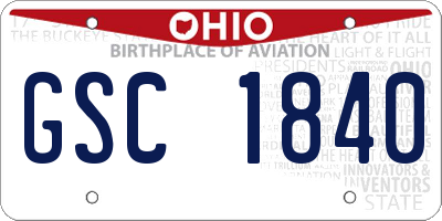 OH license plate GSC1840