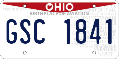 OH license plate GSC1841