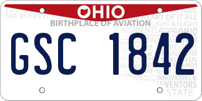 OH license plate GSC1842