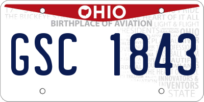 OH license plate GSC1843