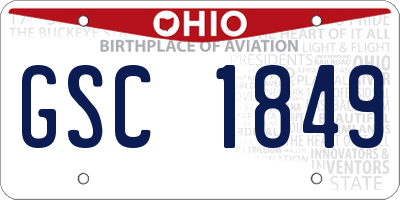 OH license plate GSC1849